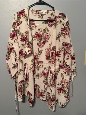 C Floral Cream Multicolor Blouse - Pink & Mustard Floral Print